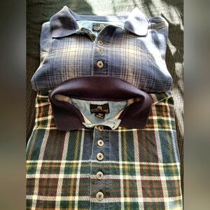 2 Structure Plaid 3 Button Polos Large